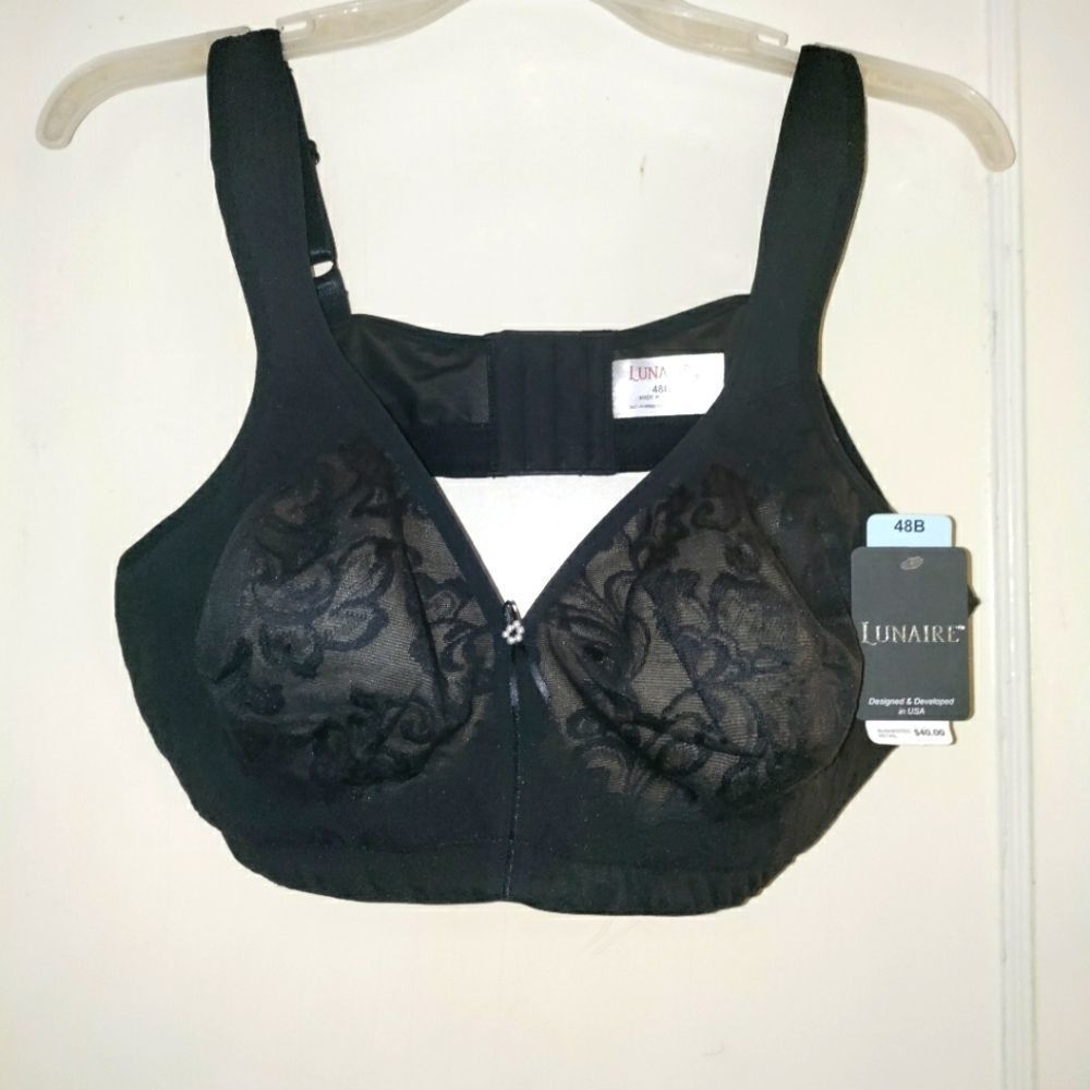 Brand new with tags Lunaire black with sheer lace bra